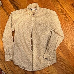 Panhandle Beige Patterned Men's Casual Shirt